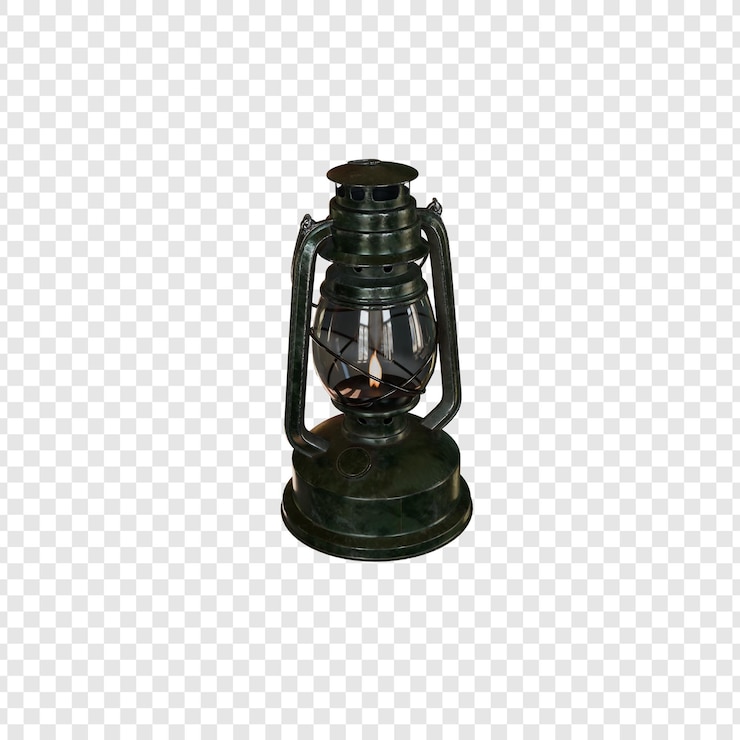 PSD lâmpada de óleo antiga fundo transparente isolado