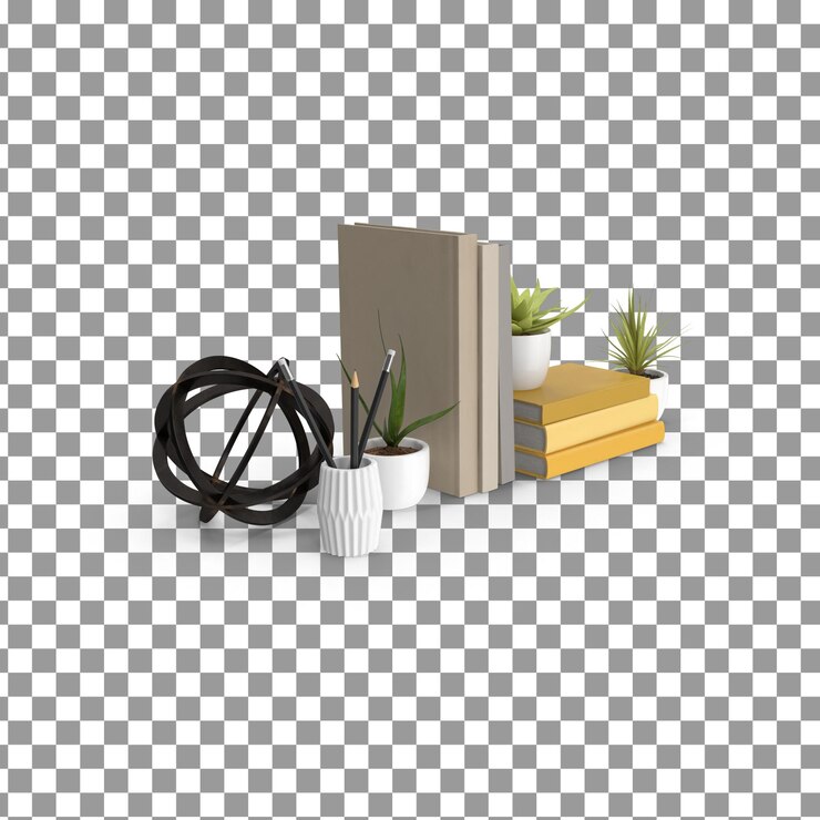 PSD lâmpada de secretária psd 3d com ícone de escritório em fundo isolado e transparente