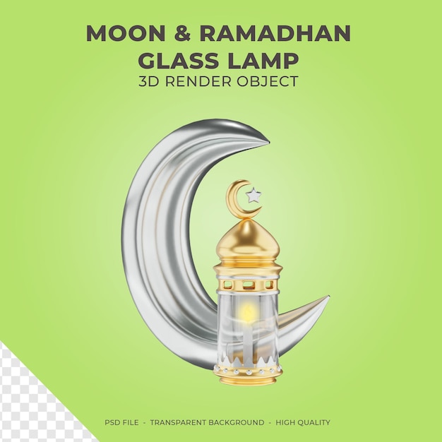 Lâmpada de vidro lua ramadhan