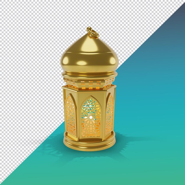 Lâmpada islâmica de renderização 3d para decoração., arquivo psd