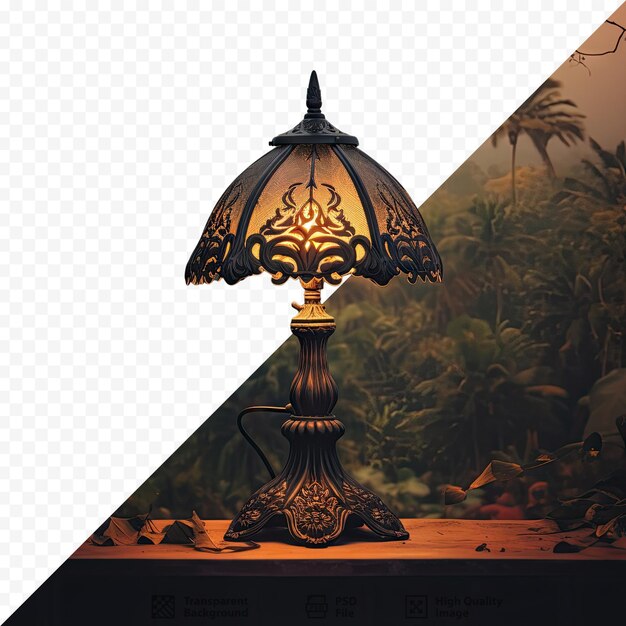 Lâmpada luxuosa em kota mungil indonésia com fundo transparente