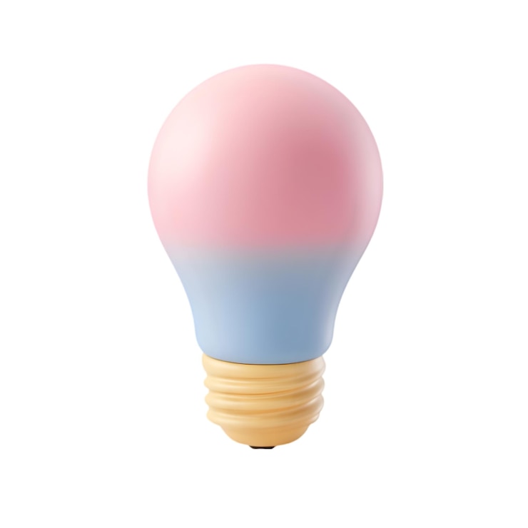PSD lâmpada rosa e azul pastel para conceitos de design criativos e modernos