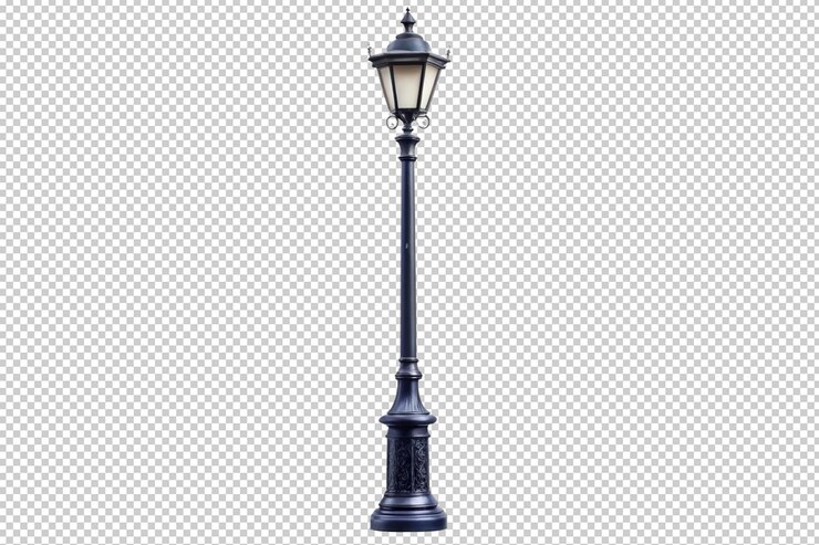 PSD lampada stradale nera png