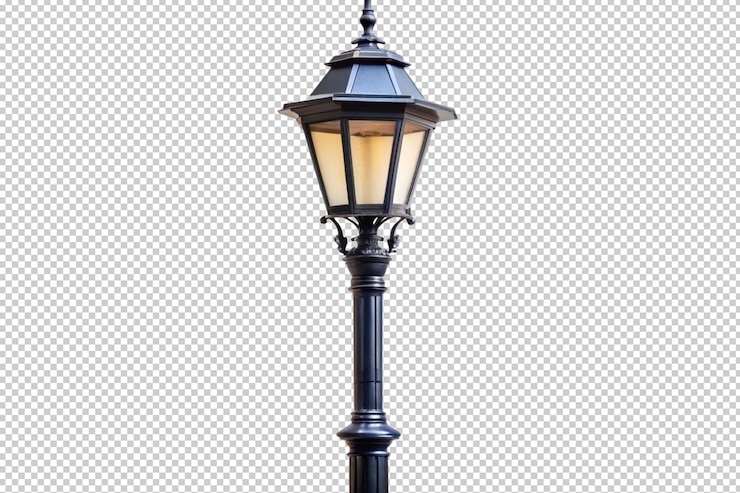 PSD lampada stradale nera png