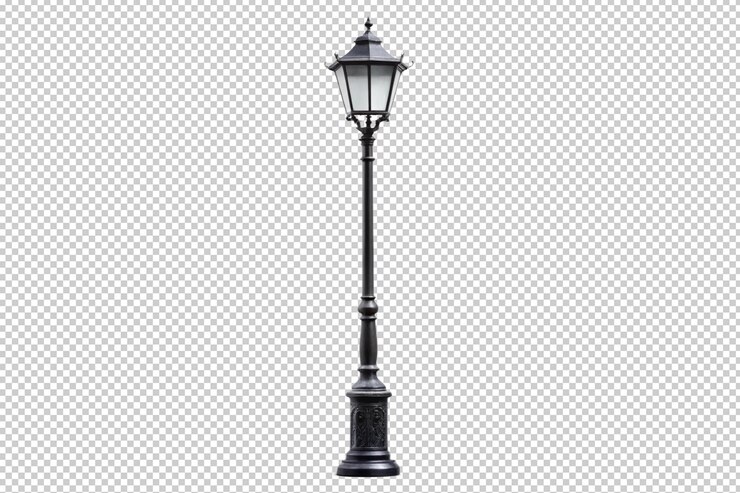 PSD lampada stradale nera png