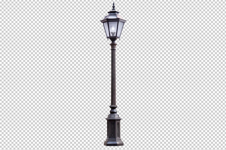 PSD lampada stradale nera png