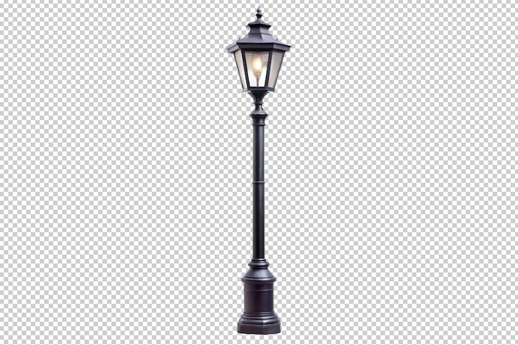 PSD lampada stradale nera png
