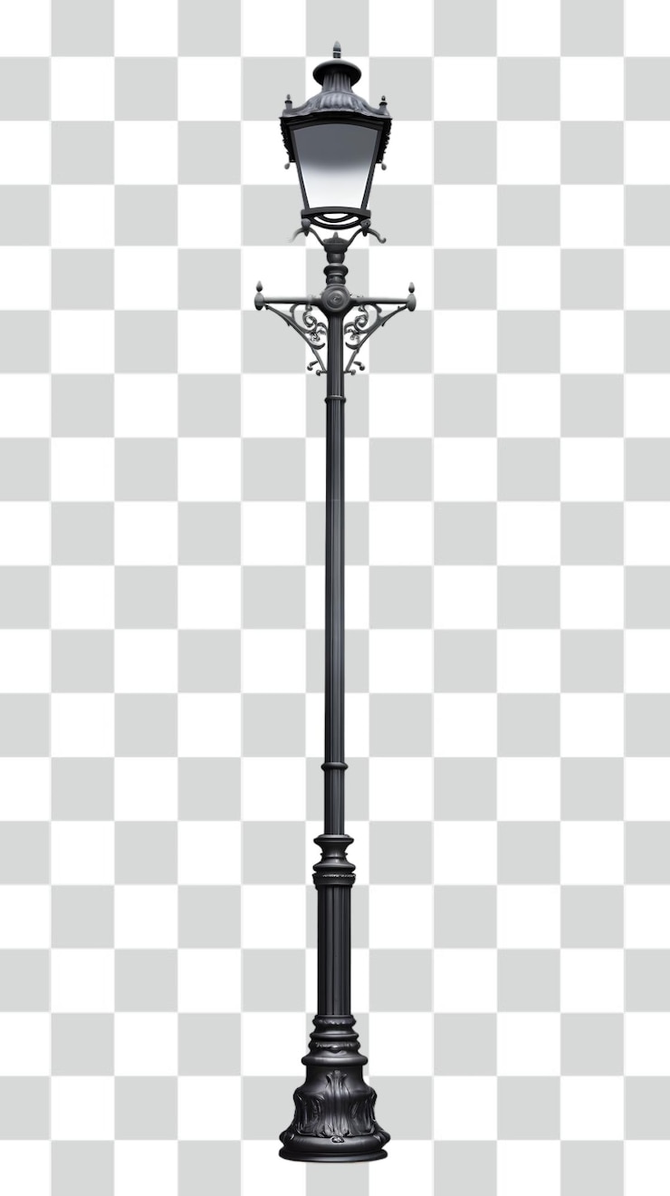 PSD lampada stradale vintage sfondo trasparente