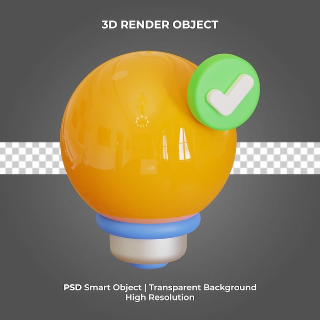 Lâmpada tigela 3d render isolado premium psd