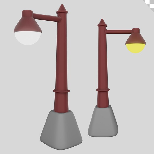 PSD un lampadaire avec un abat-jour et une ampoule.