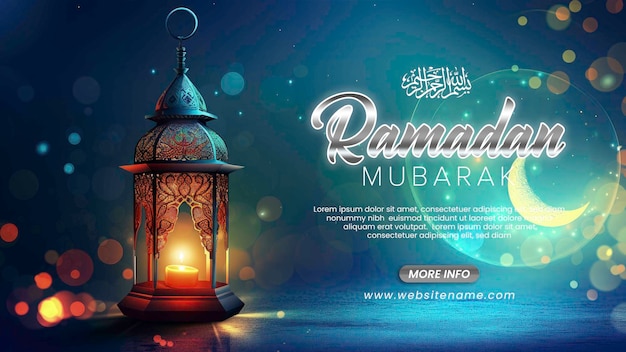 Lampade tradizionali del Ramadan su sfondo bokeh luminoso astratto lanterna del Ramadan di festa musulmana