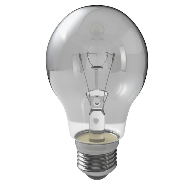 Lampadina a incandescenza isolato sfondo trasparente rendering 3d