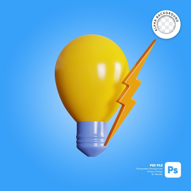 Lampadina flash elemento illustrazione 3d