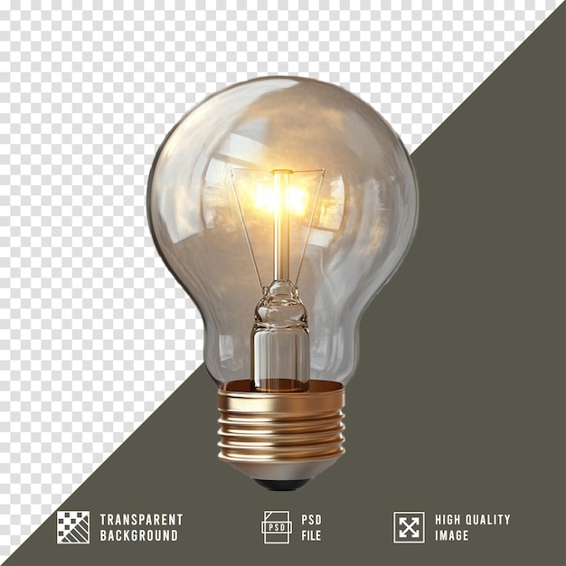 lampadina su sfondo trasparente