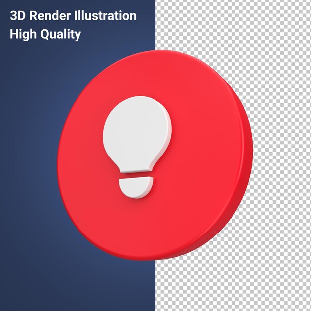 PSD lámpara 3d en botón circular