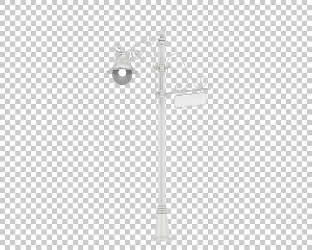 Lámpara de calle aislada sobre fondo transparente Ilustración de renderizado 3d