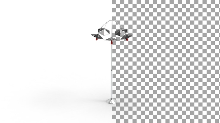 PSD lámpara de calle con sombra 3d render