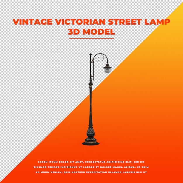 PSD lámpara de calle victoriana vintage 3d modelo aislado