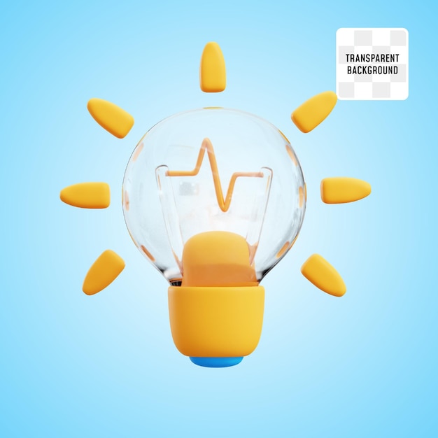 Lámpara para la creatividad idea estrategia de éxito empresarial concepto ilustración de icono 3D diseño de renderización