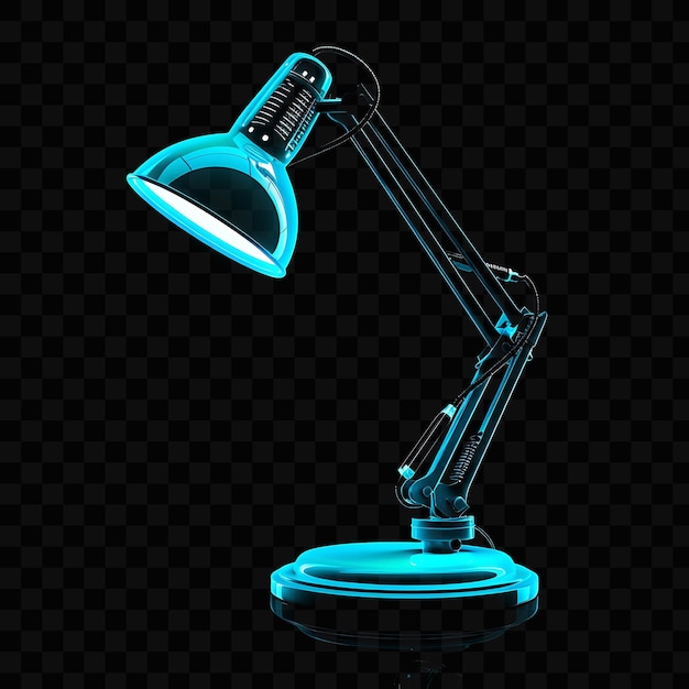 PSD lámpara de escritorio con brazo ajustable hecha con lámpara de polipropileno w objeto incandescente diseño artístico de neón y2k