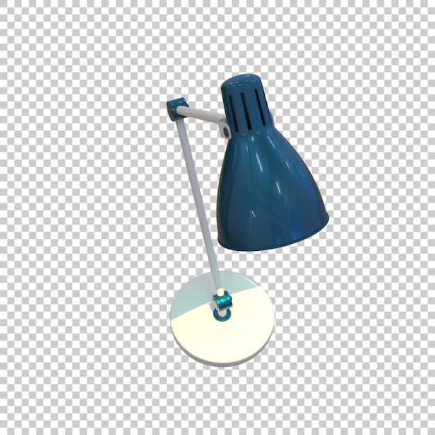 Lámpara de escritorio moderna sobre fondo transparente Ilustración de renderizado 3d