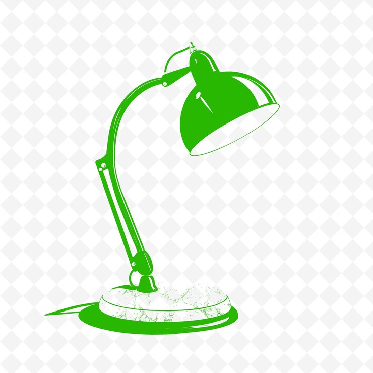 PSD una lámpara de escritorio verde con una sombra verde