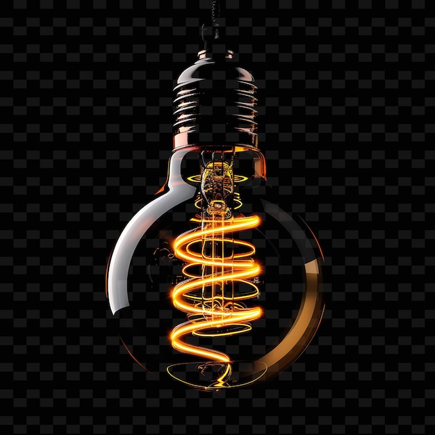Una lámpara con una espiral en la parte superior