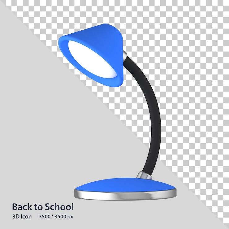 PSD lámpara de estudio de regreso a la escuela 3d icon render