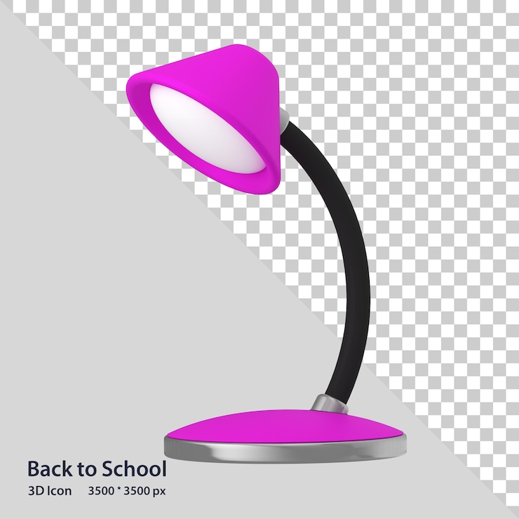 PSD lámpara de estudio de regreso a la escuela 3d icon render