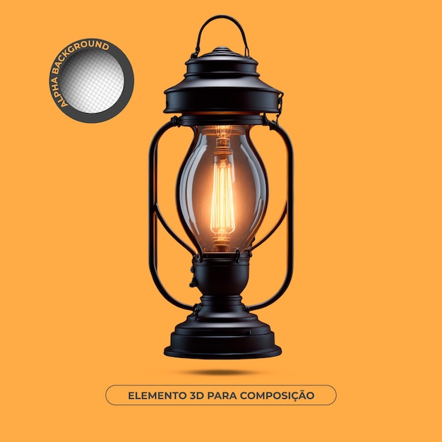 LAMPARA DE GAS ELEMENTO 3D PARA COMPOSICION