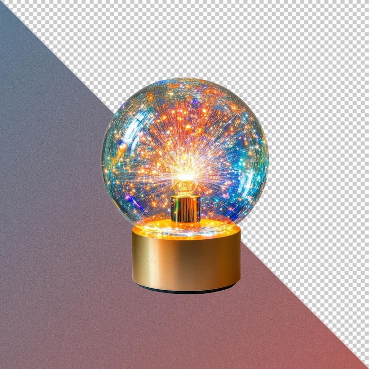 PSD lámpara de globo de vidrio con luces brillantes
