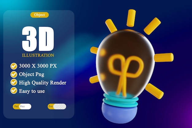 PSD lámpara de ilustración 3d 4