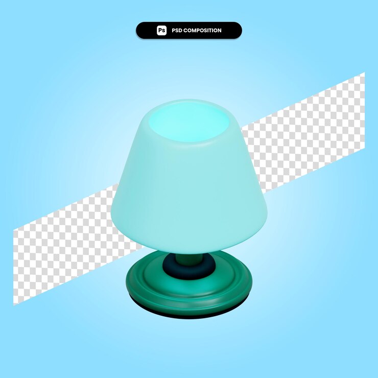 PSD lámpara de mesa 3d render ilustración aislada