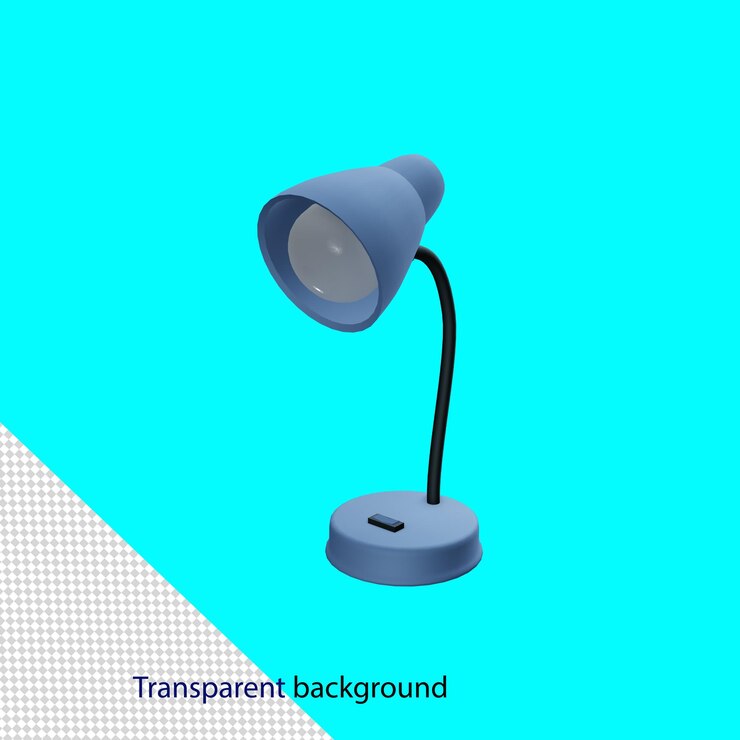 PSD lámpara de mesa azul render 3d de alta calidad con fondo transparente