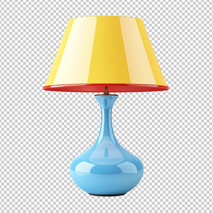 PSD lámpara de mesa de colores con fondo transparente aislado