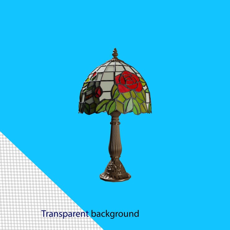 PSD lámpara de mesa colorida render 3d de alta calidad con fondo transparente