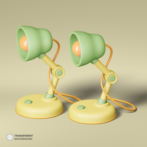 Lámpara de mesa eléctrica bombilla icono aislado 3d render ilustración