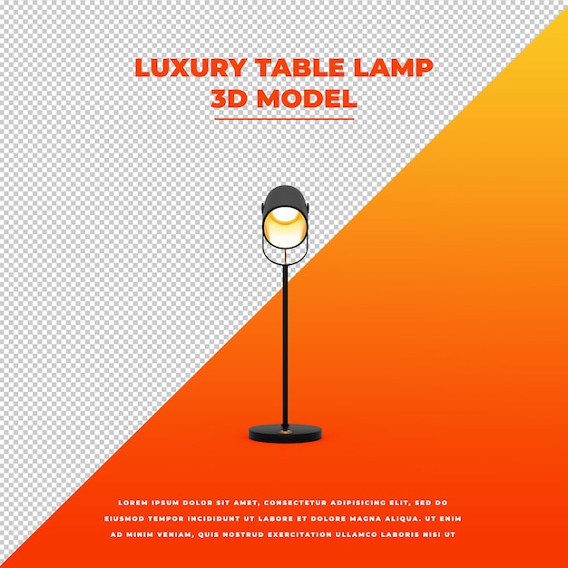 Lámpara de mesa de lujo modelo aislado