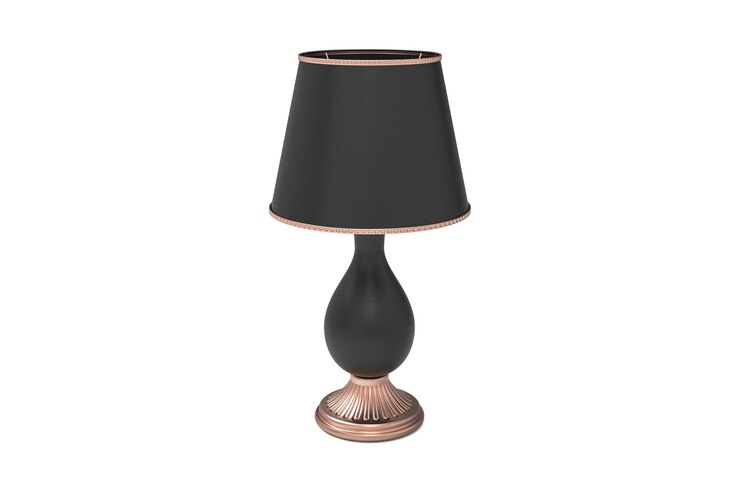 PSD lámpara de mesa con sombra 3d rendering aislado sobre fondo blanco.