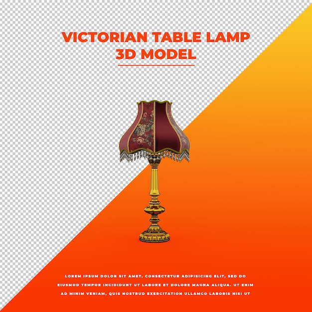 Lámpara de mesa victoriana modelo aislado 3d