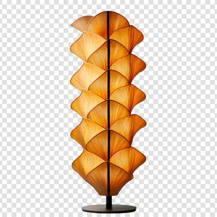 PSD lámpara naranja moderna con diseño abstracto en un fondo transparente