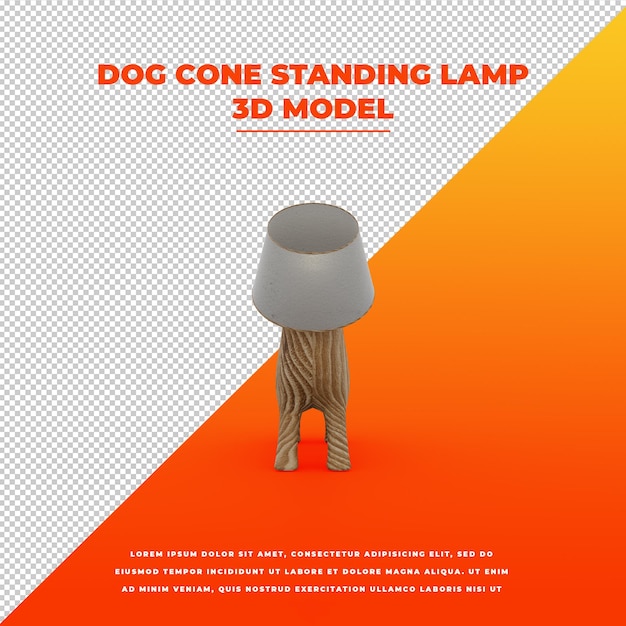 Lámpara de pie dog cone modelo aislado