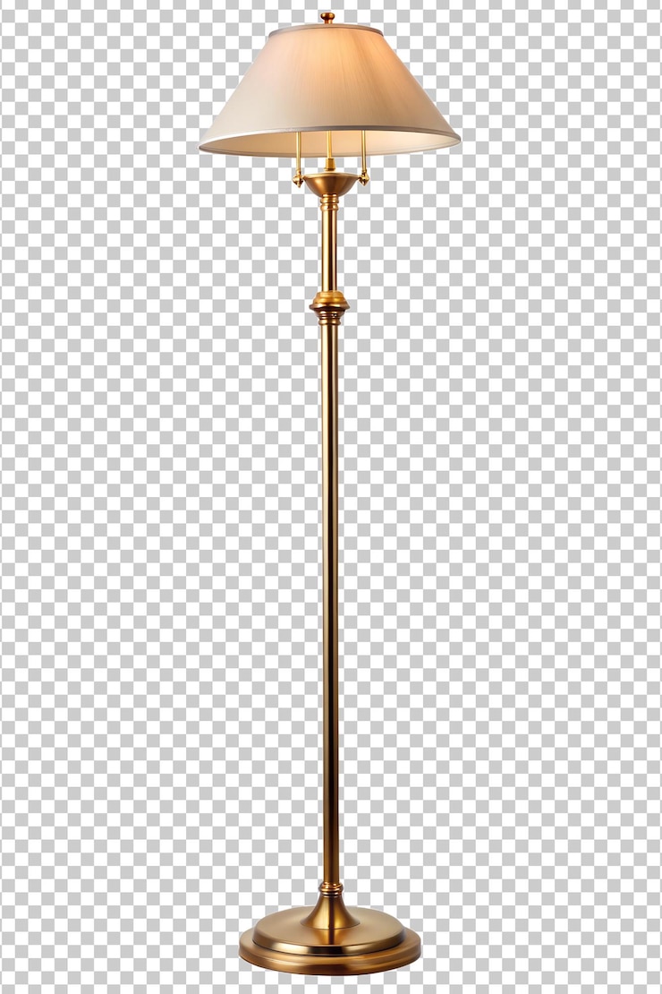 PSD lámpara de piso de bronce chic con sombra personalizada