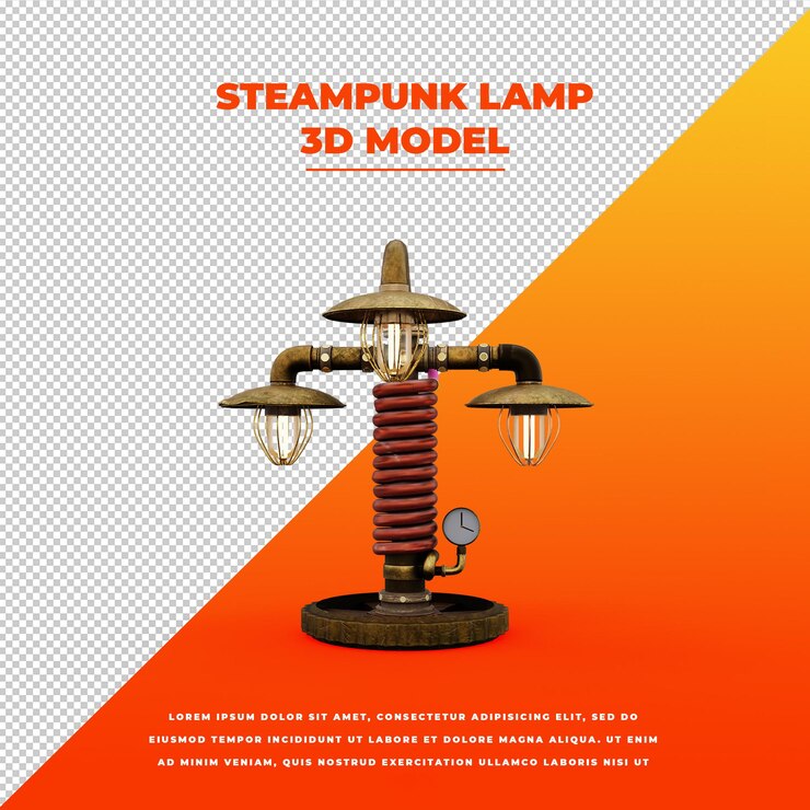 PSD lámpara steampunk