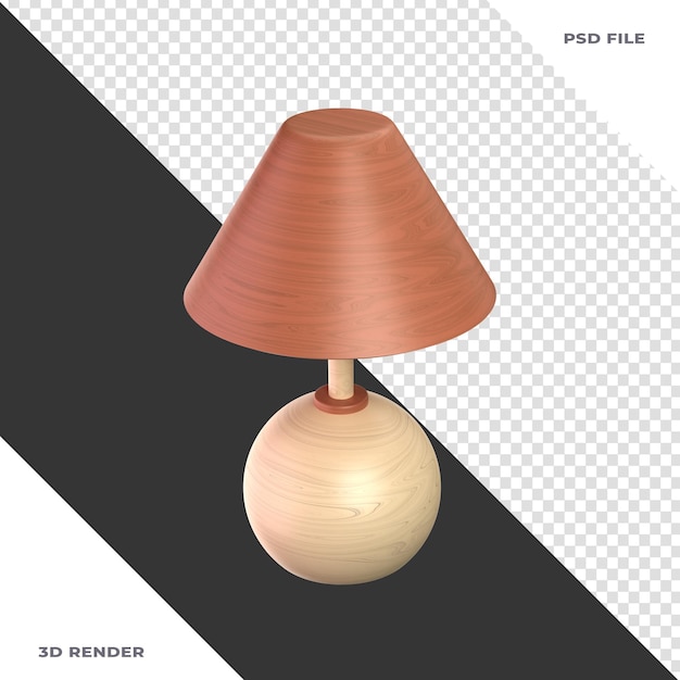 Lampe En Bois Illustration 3d