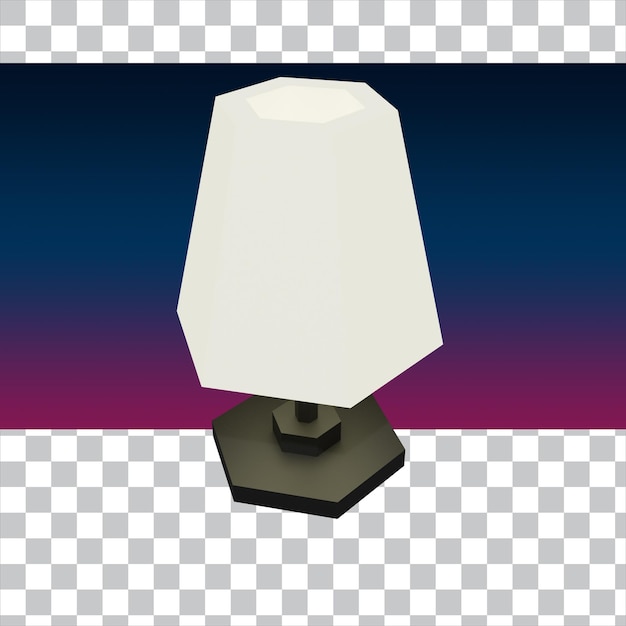 PSD lampe de bureau low poly de rendu 3d isolée