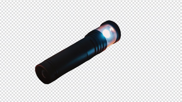 PSD lampe de poche noire compacte idéale pour les aventures en plein air et les situations d'urgence avec un faisceau lumineux pour l'éclairage