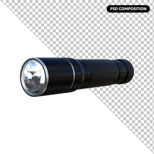 lampe de poche rendu 3d isolé