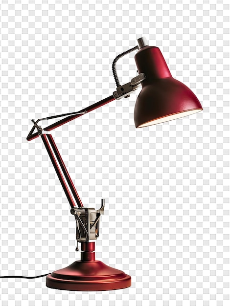 PSD une lampe rouge avec une base argentée et une ombre rouge