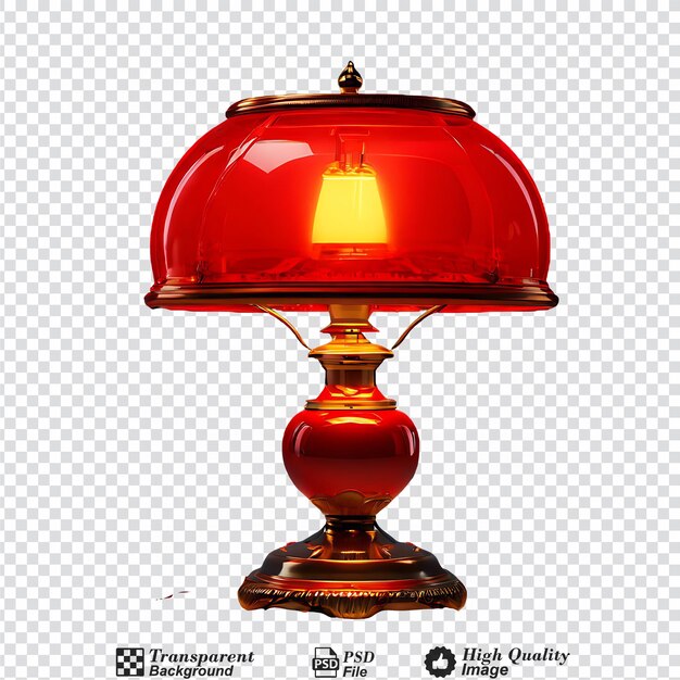 PSD lampe rouge isolée sur fond transparent